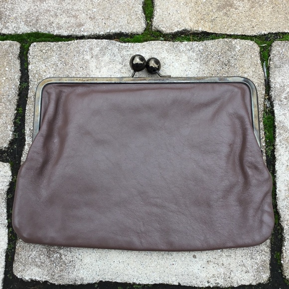 Vintage Farrow Brown Italian Leather Clutch main image 2